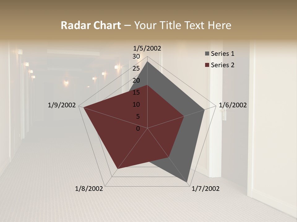 A Long Hallway With A Light On The Ceiling PowerPoint Template