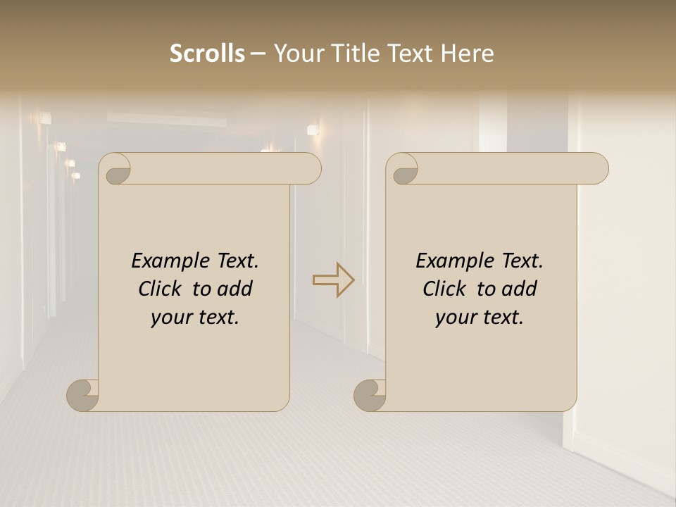 A Long Hallway With A Light On The Ceiling PowerPoint Template