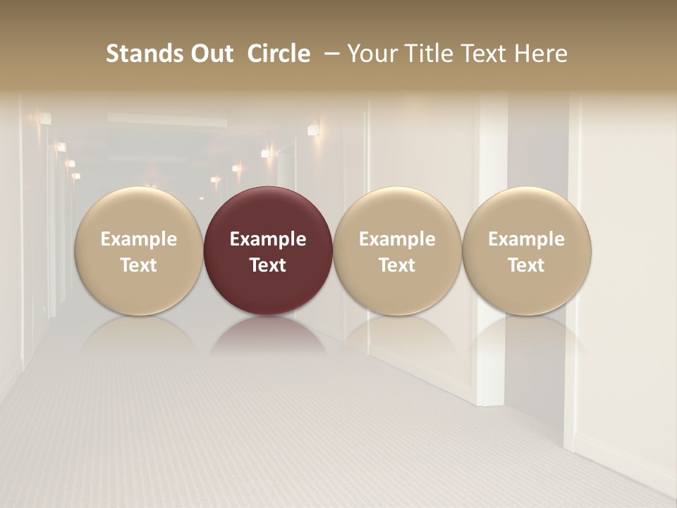 A Long Hallway With A Light On The Ceiling PowerPoint Template