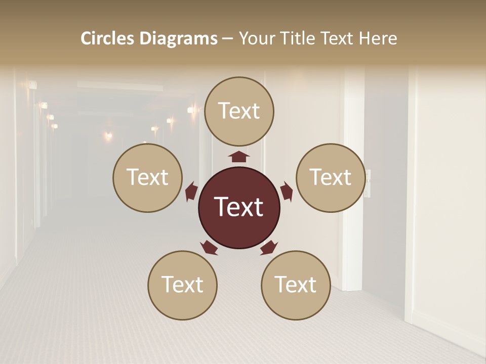 A Long Hallway With A Light On The Ceiling PowerPoint Template