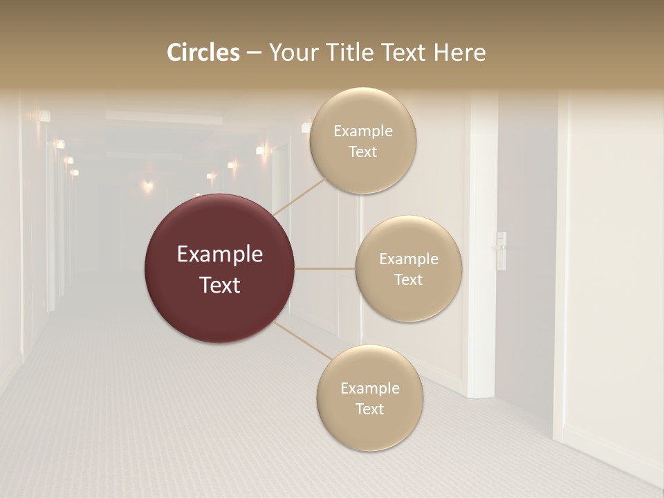 A Long Hallway With A Light On The Ceiling PowerPoint Template