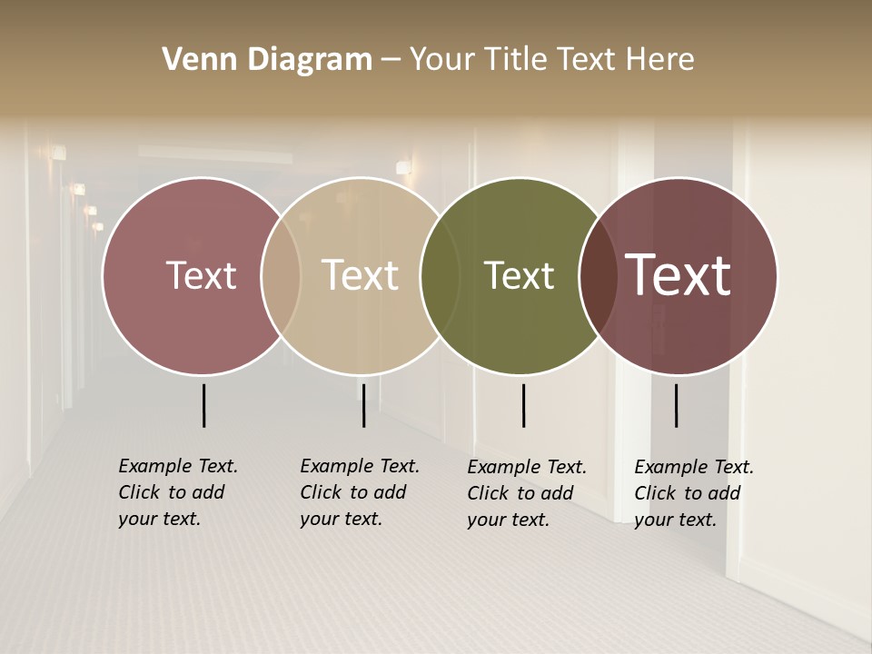 A Long Hallway With A Light On The Ceiling PowerPoint Template