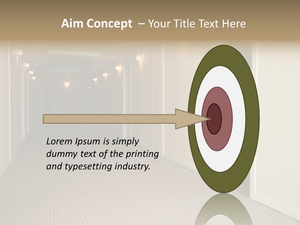 A Long Hallway With A Light On The Ceiling PowerPoint Template