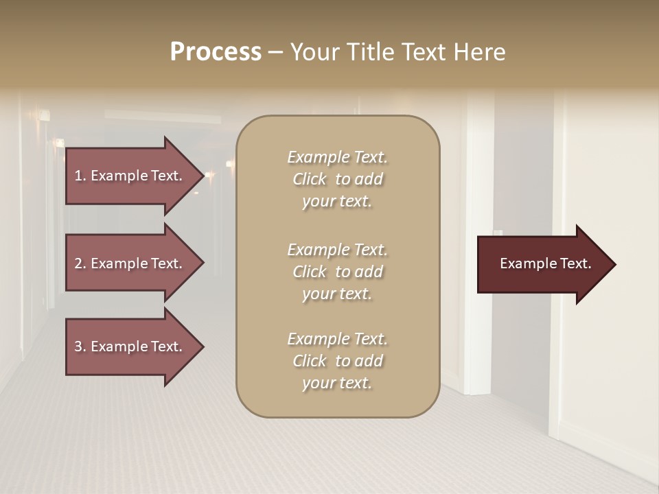 A Long Hallway With A Light On The Ceiling PowerPoint Template