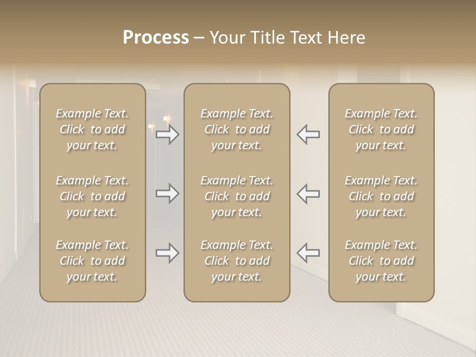 A Long Hallway With A Light On The Ceiling PowerPoint Template