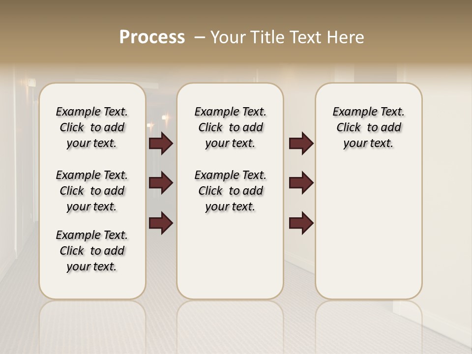 A Long Hallway With A Light On The Ceiling PowerPoint Template