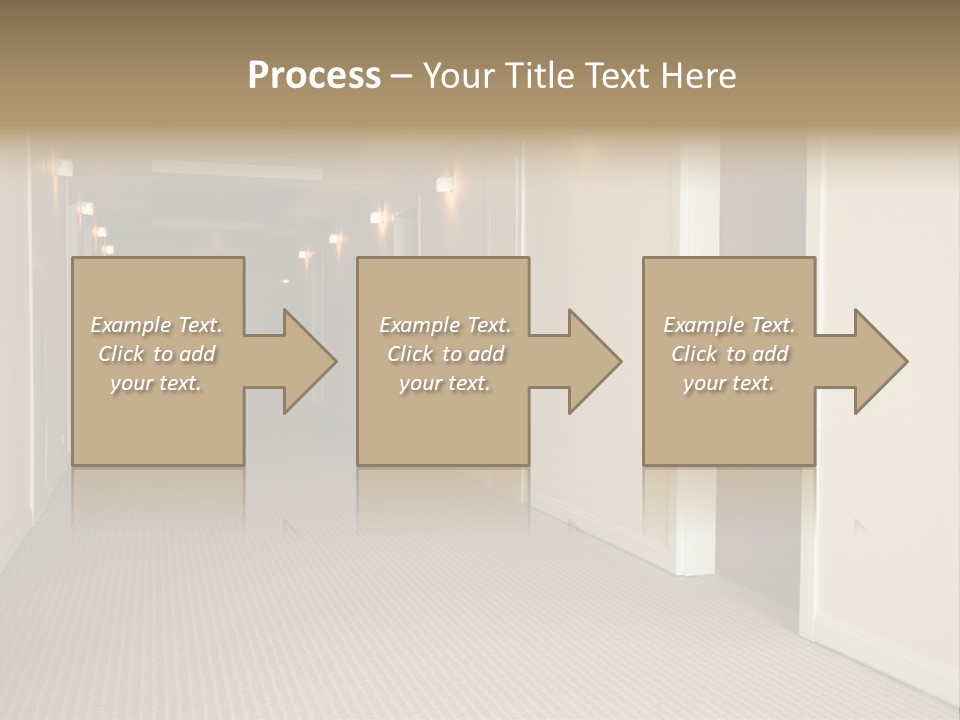A Long Hallway With A Light On The Ceiling PowerPoint Template