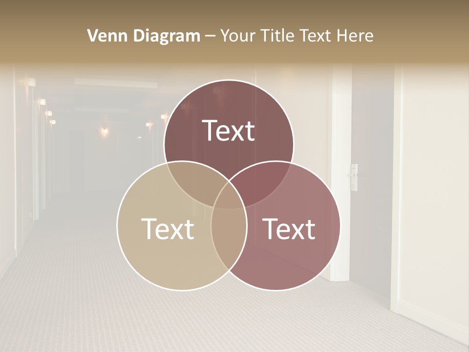 A Long Hallway With A Light On The Ceiling PowerPoint Template