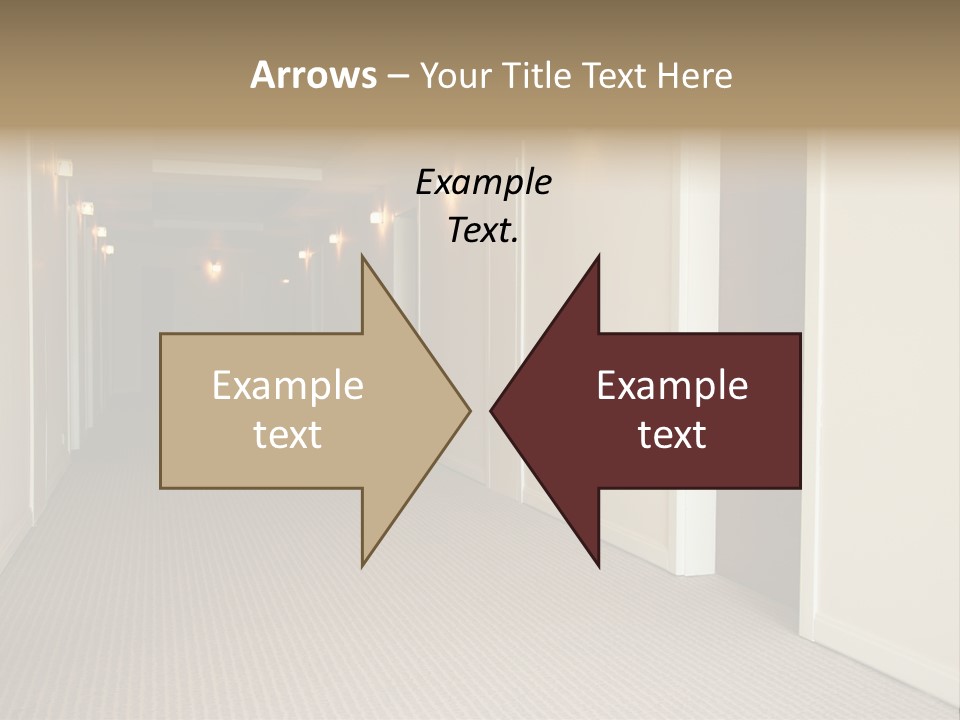 A Long Hallway With A Light On The Ceiling PowerPoint Template
