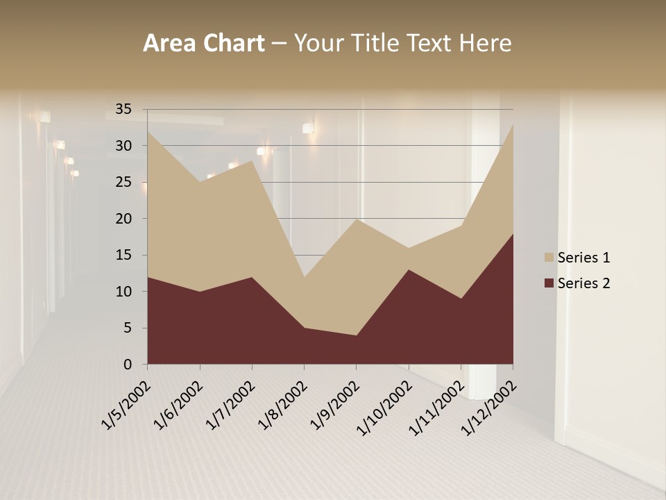 A Long Hallway With A Light On The Ceiling PowerPoint Template