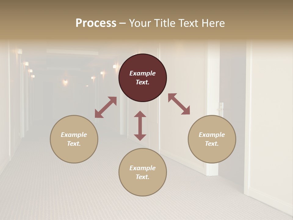 A Long Hallway With A Light On The Ceiling PowerPoint Template