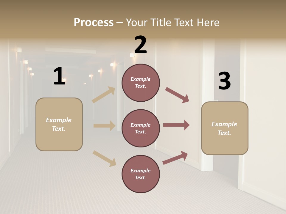 A Long Hallway With A Light On The Ceiling PowerPoint Template
