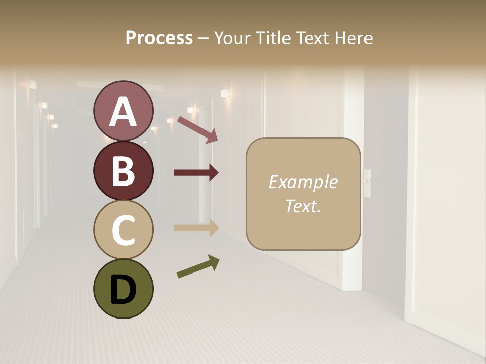 A Long Hallway With A Light On The Ceiling PowerPoint Template