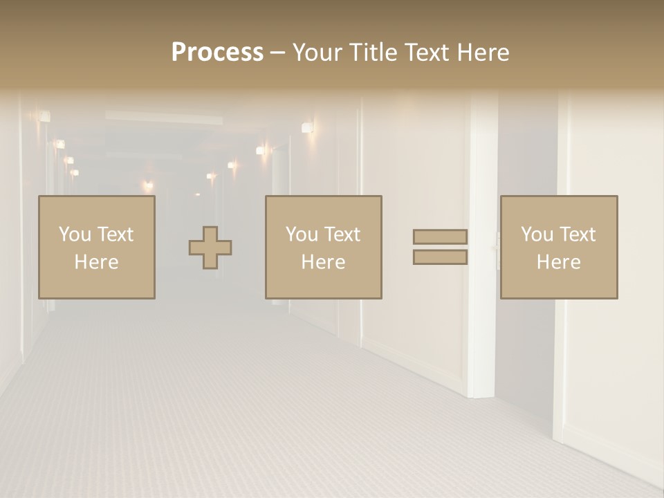 A Long Hallway With A Light On The Ceiling PowerPoint Template