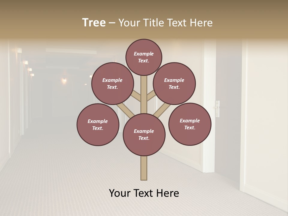 A Long Hallway With A Light On The Ceiling PowerPoint Template