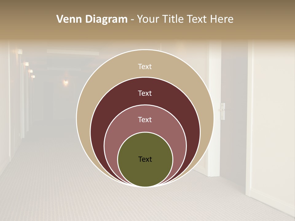 A Long Hallway With A Light On The Ceiling PowerPoint Template