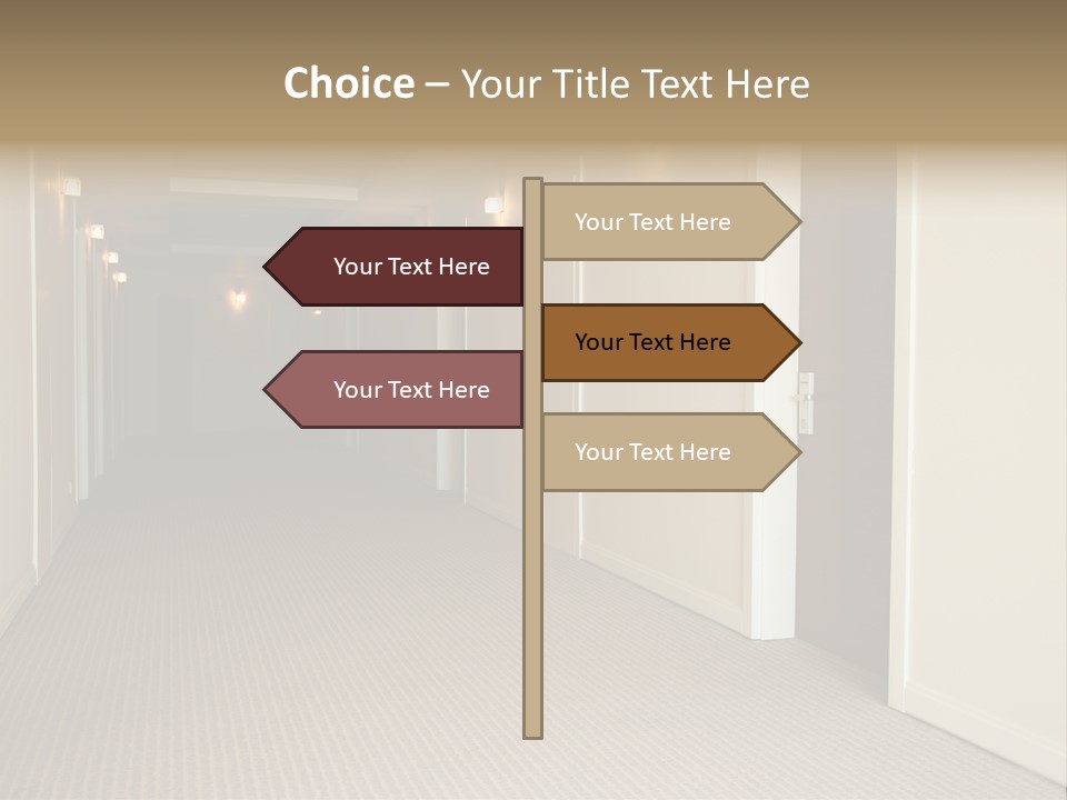 A Long Hallway With A Light On The Ceiling PowerPoint Template