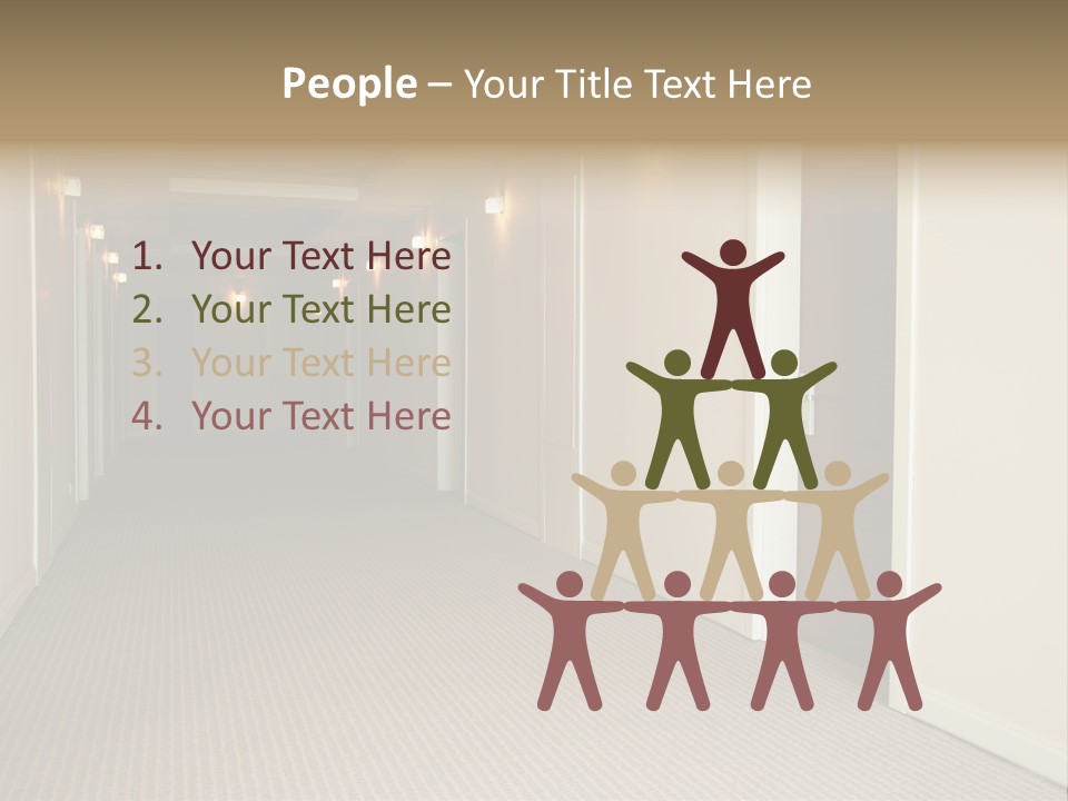 A Long Hallway With A Light On The Ceiling PowerPoint Template