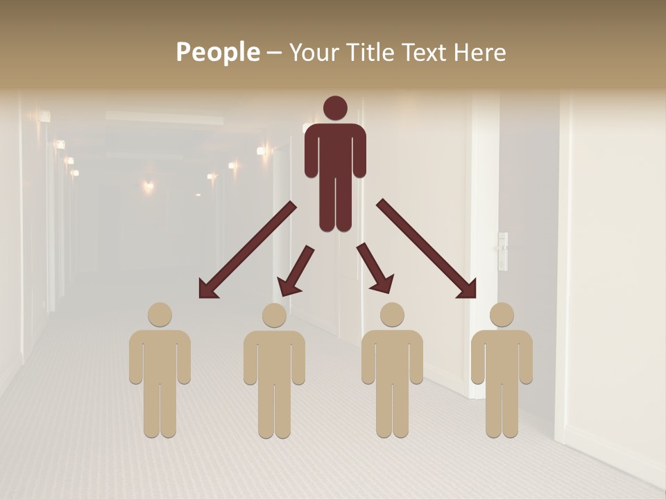 A Long Hallway With A Light On The Ceiling PowerPoint Template