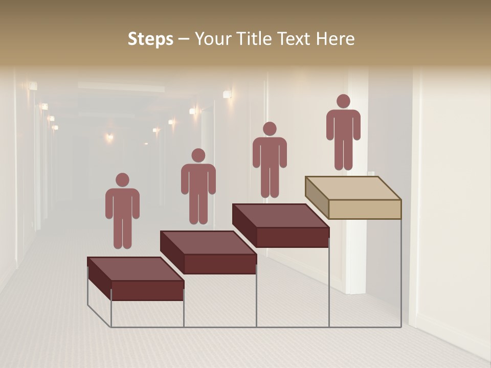 A Long Hallway With A Light On The Ceiling PowerPoint Template