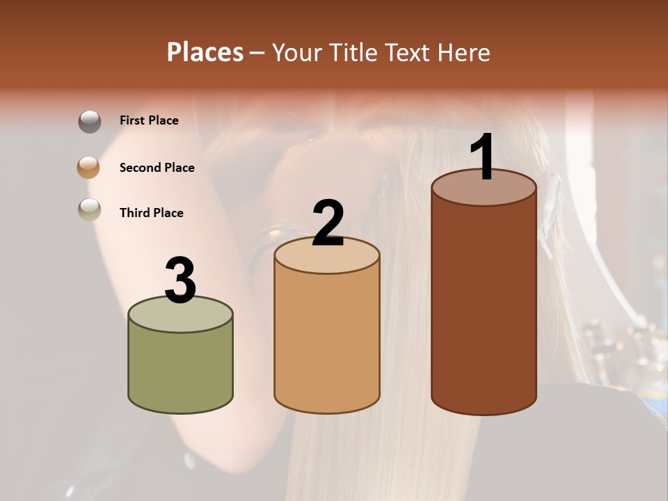 A Woman Is Cutting Her Hair With Scissors PowerPoint Template