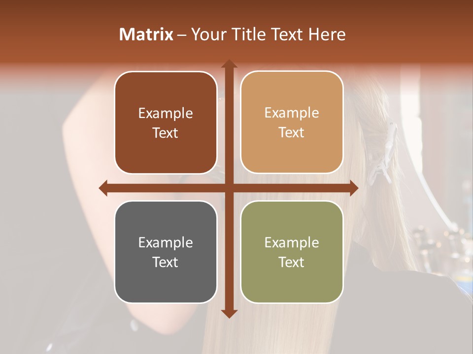 A Woman Is Cutting Her Hair With Scissors PowerPoint Template