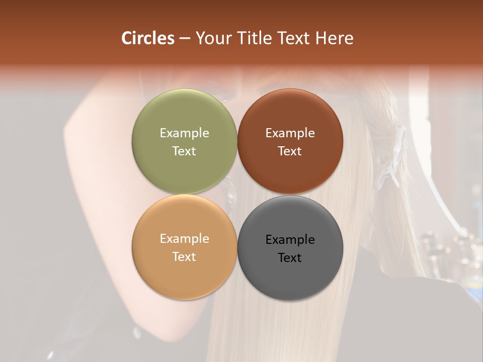 A Woman Is Cutting Her Hair With Scissors PowerPoint Template