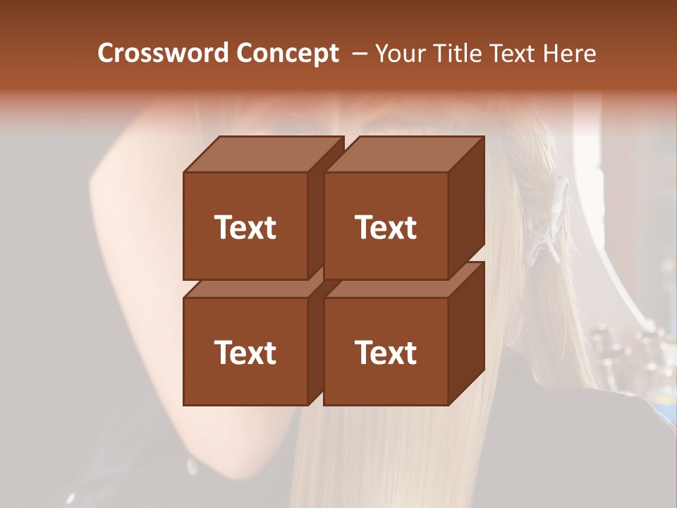 A Woman Is Cutting Her Hair With Scissors PowerPoint Template