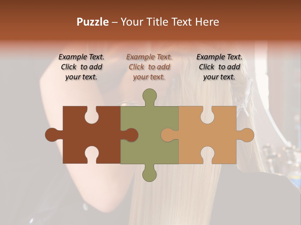 A Woman Is Cutting Her Hair With Scissors PowerPoint Template