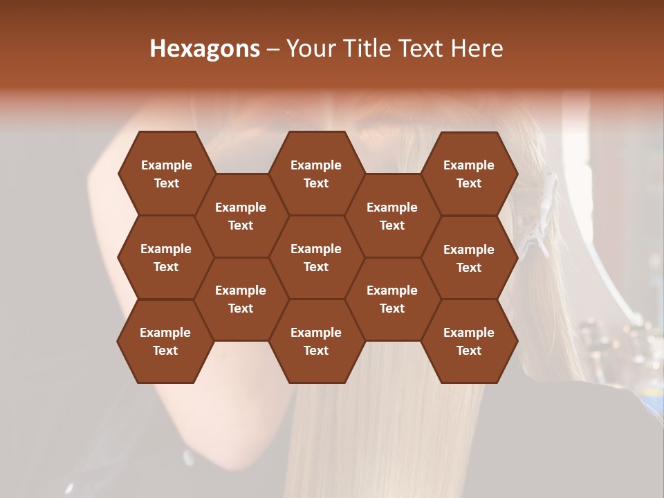 A Woman Is Cutting Her Hair With Scissors PowerPoint Template