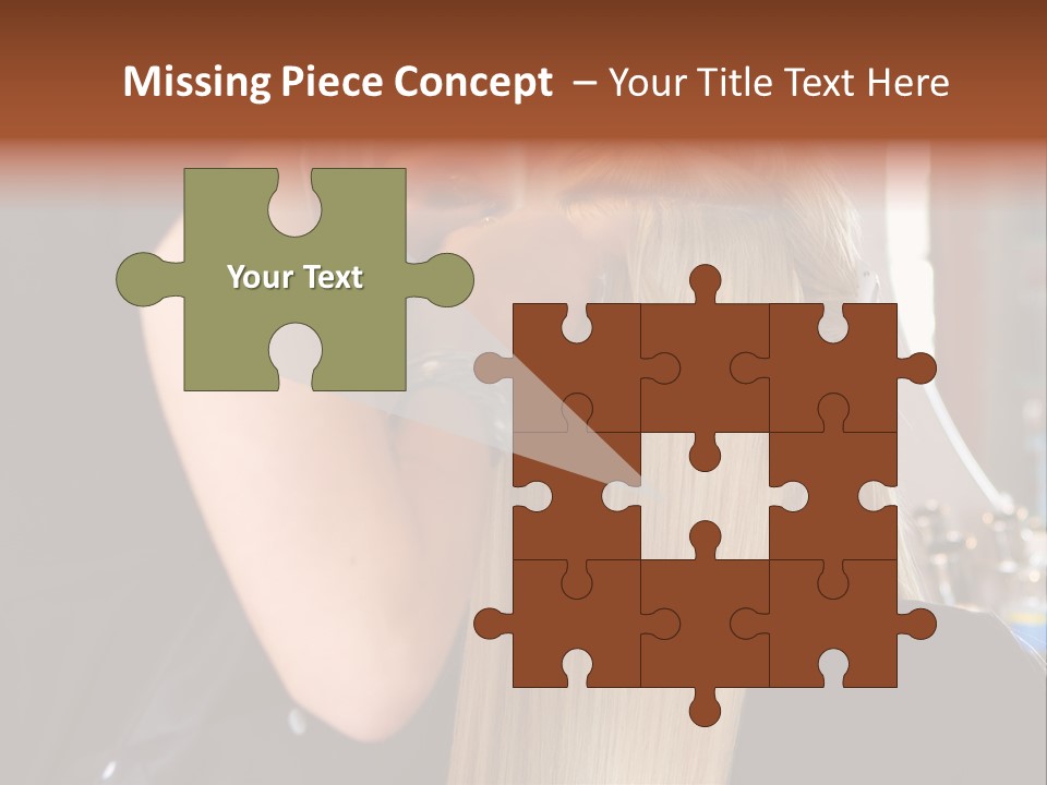 A Woman Is Cutting Her Hair With Scissors PowerPoint Template