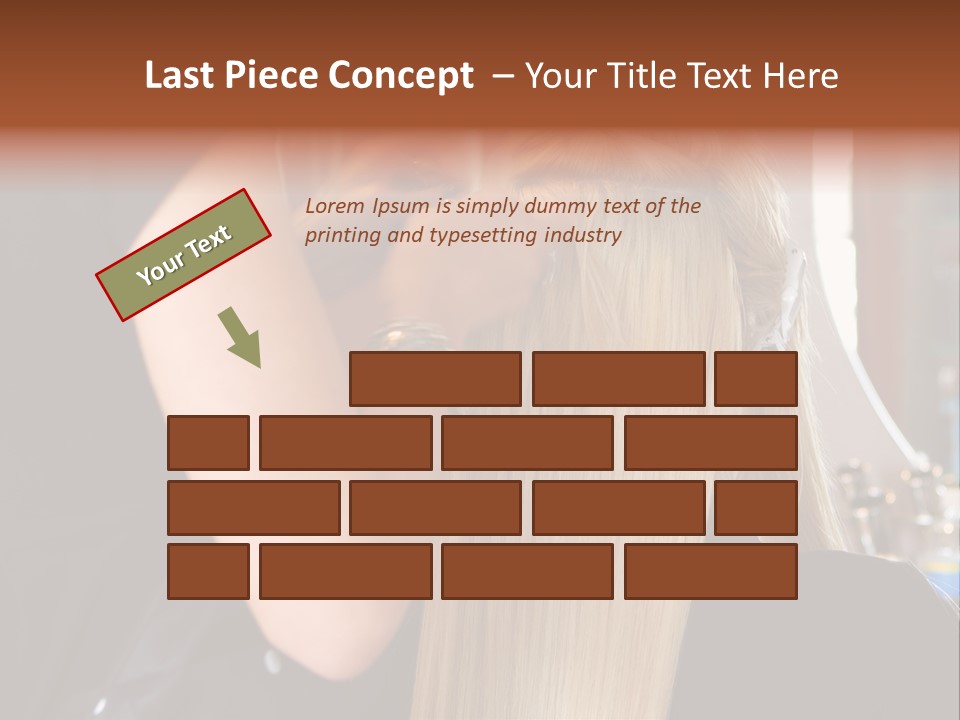 A Woman Is Cutting Her Hair With Scissors PowerPoint Template