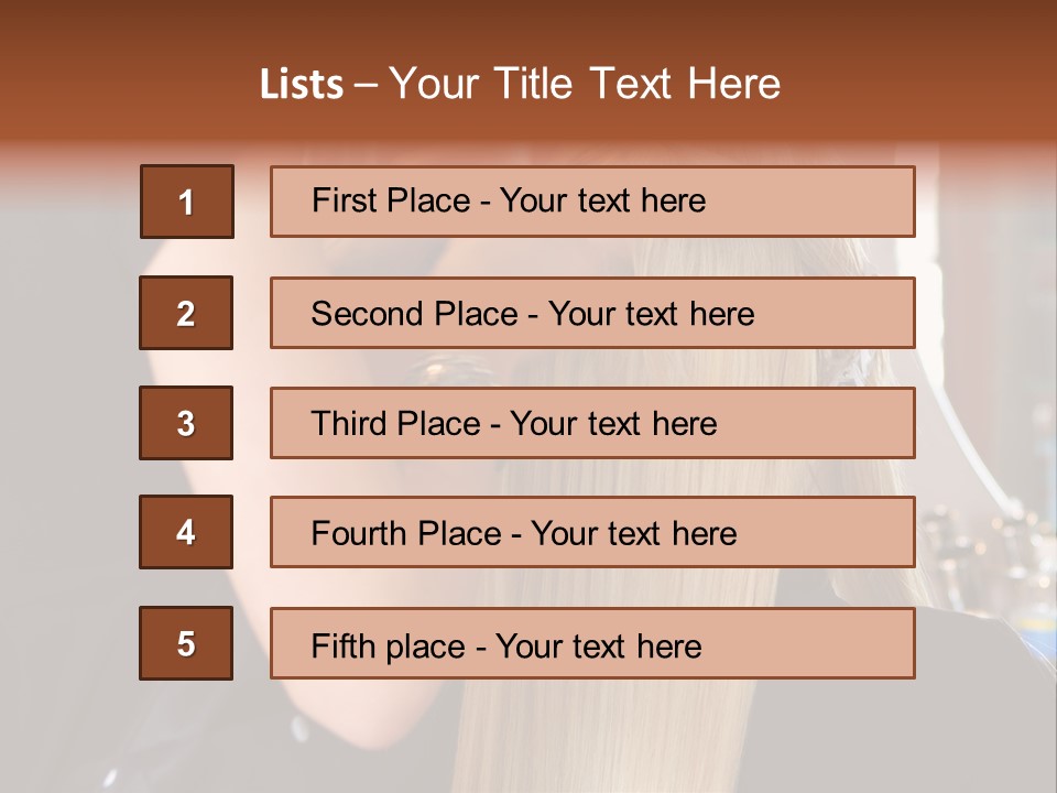 A Woman Is Cutting Her Hair With Scissors PowerPoint Template