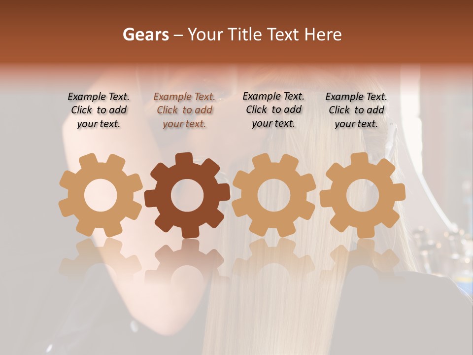 A Woman Is Cutting Her Hair With Scissors PowerPoint Template