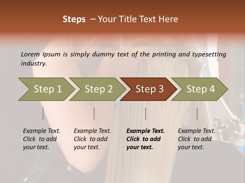 A Woman Is Cutting Her Hair With Scissors PowerPoint Template