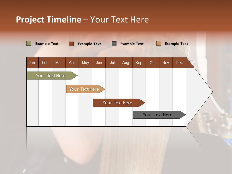 A Woman Is Cutting Her Hair With Scissors PowerPoint Template