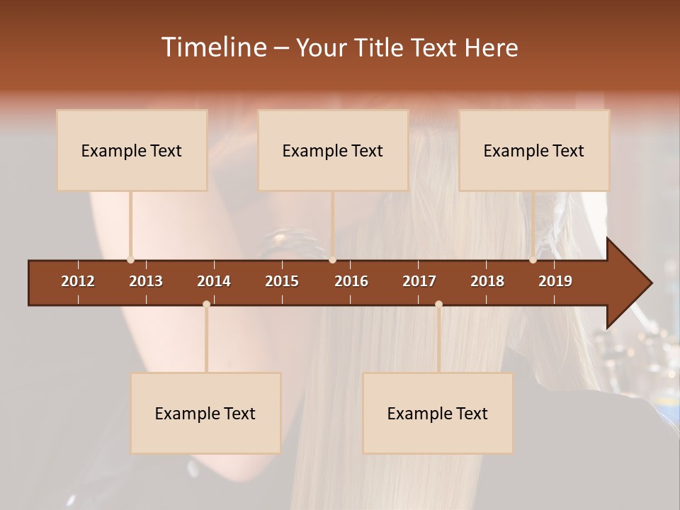 A Woman Is Cutting Her Hair With Scissors PowerPoint Template