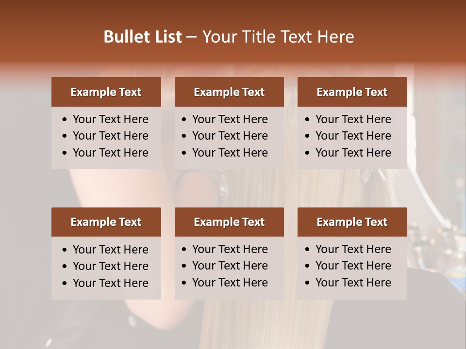 A Woman Is Cutting Her Hair With Scissors PowerPoint Template