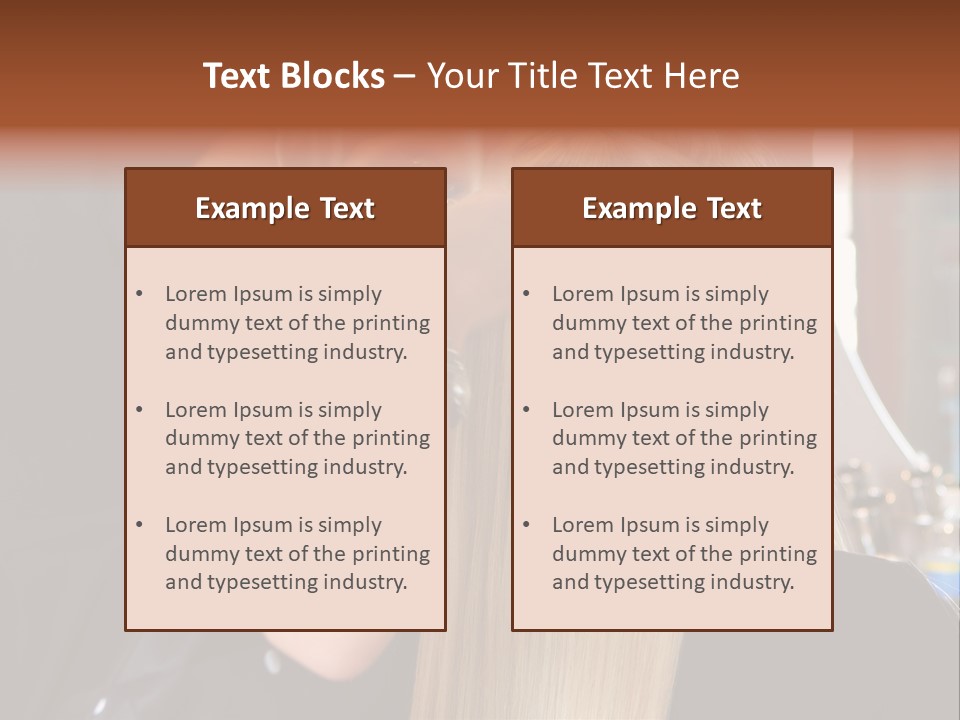 A Woman Is Cutting Her Hair With Scissors PowerPoint Template