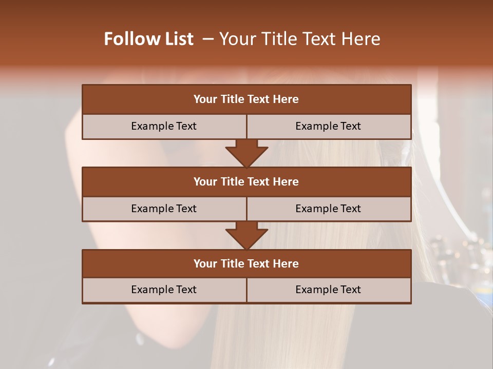 A Woman Is Cutting Her Hair With Scissors PowerPoint Template