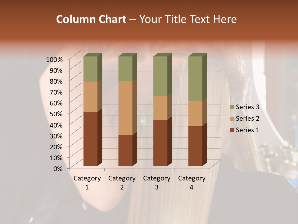 A Woman Is Cutting Her Hair With Scissors PowerPoint Template