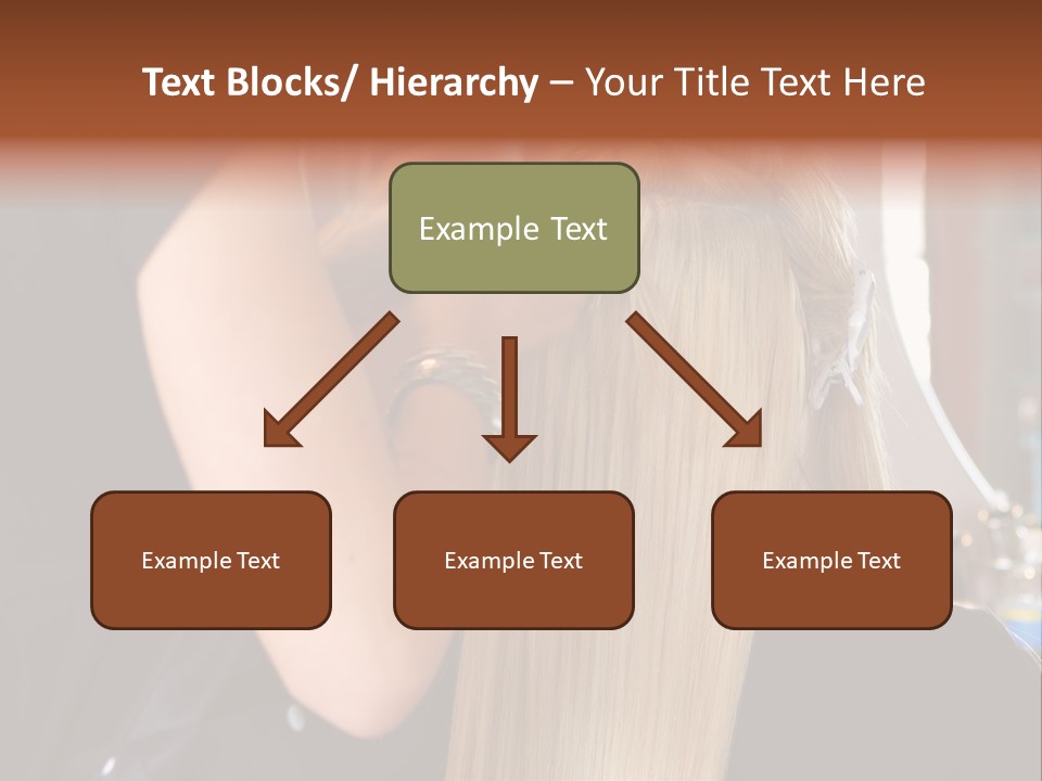 A Woman Is Cutting Her Hair With Scissors PowerPoint Template