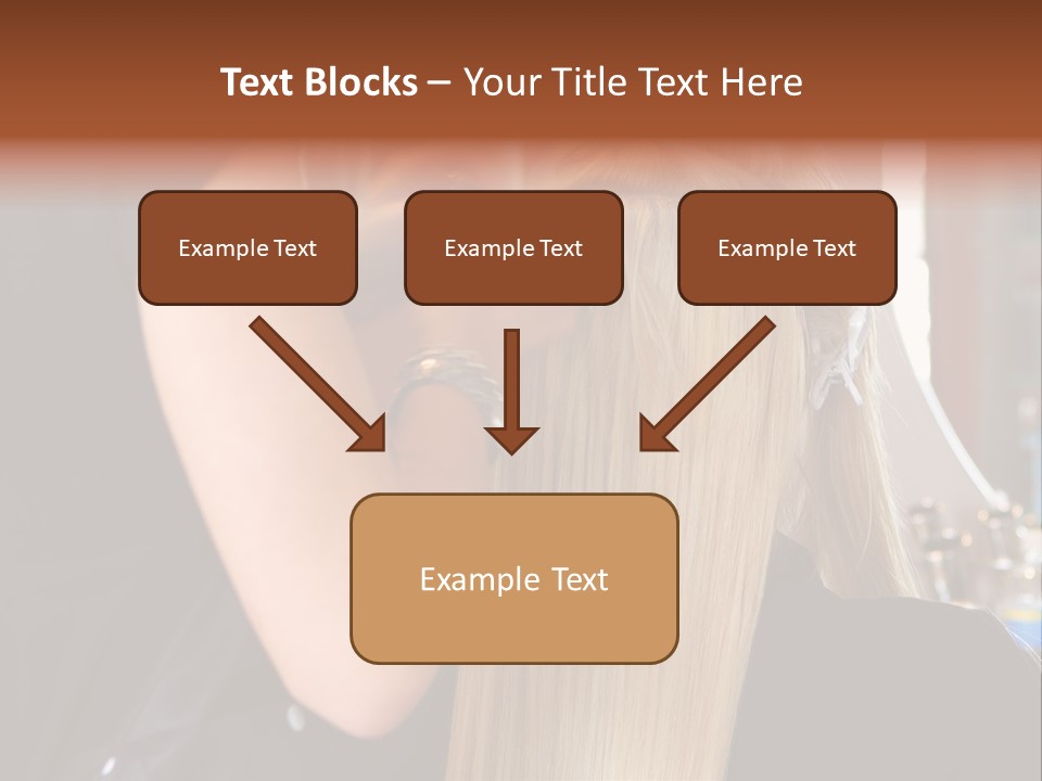 A Woman Is Cutting Her Hair With Scissors PowerPoint Template