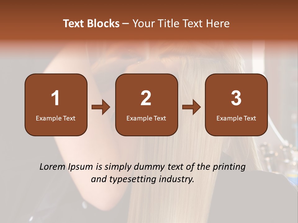 A Woman Is Cutting Her Hair With Scissors PowerPoint Template