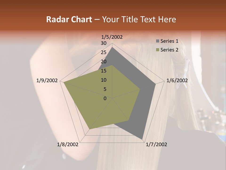 A Woman Is Cutting Her Hair With Scissors PowerPoint Template