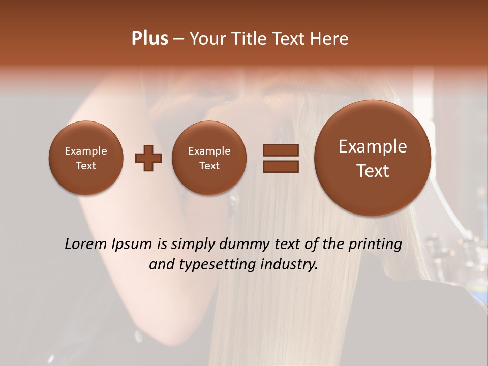 A Woman Is Cutting Her Hair With Scissors PowerPoint Template
