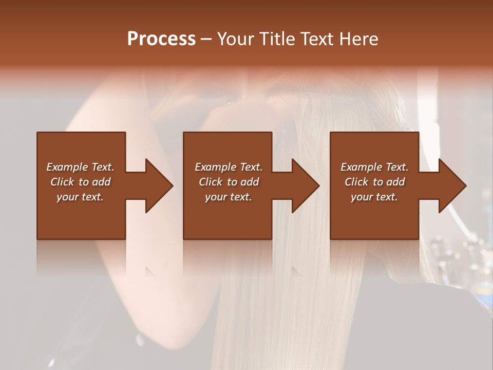 A Woman Is Cutting Her Hair With Scissors PowerPoint Template