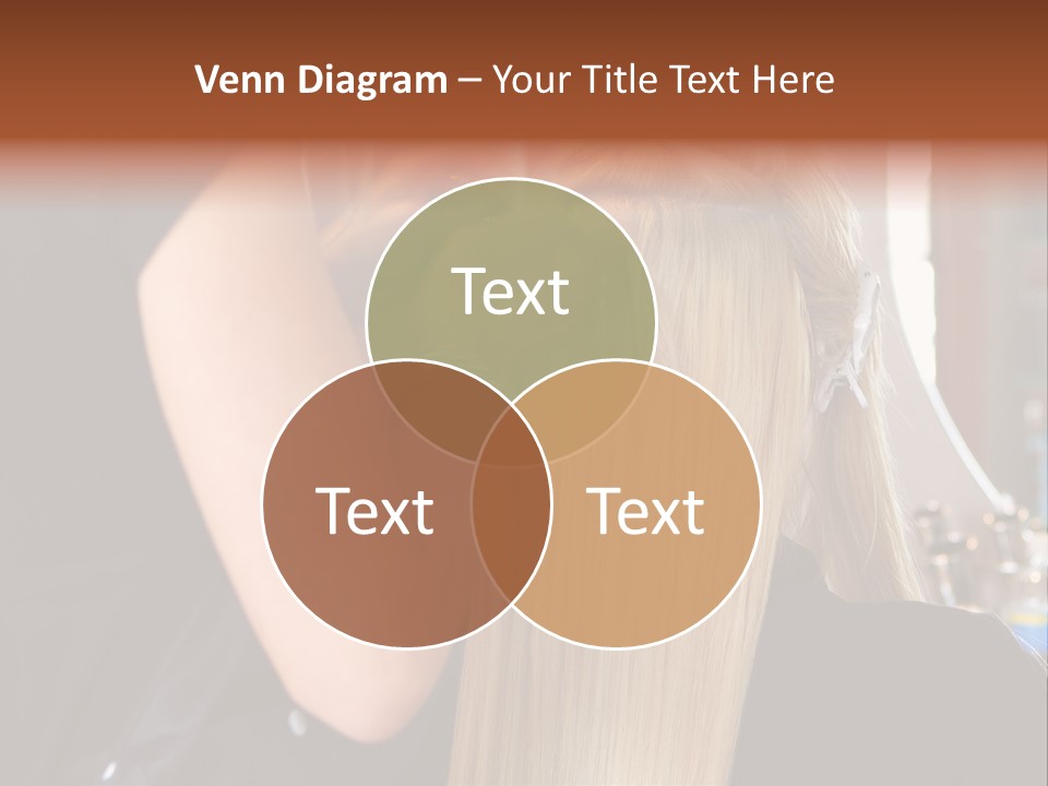 A Woman Is Cutting Her Hair With Scissors PowerPoint Template