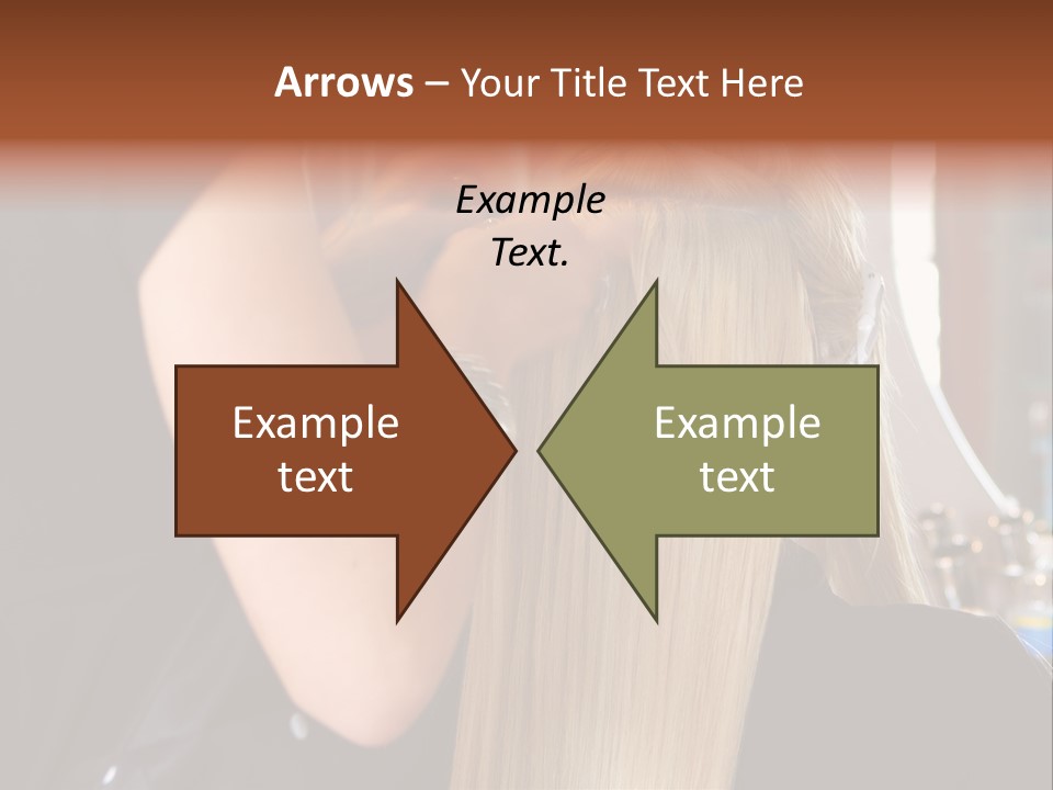 A Woman Is Cutting Her Hair With Scissors PowerPoint Template