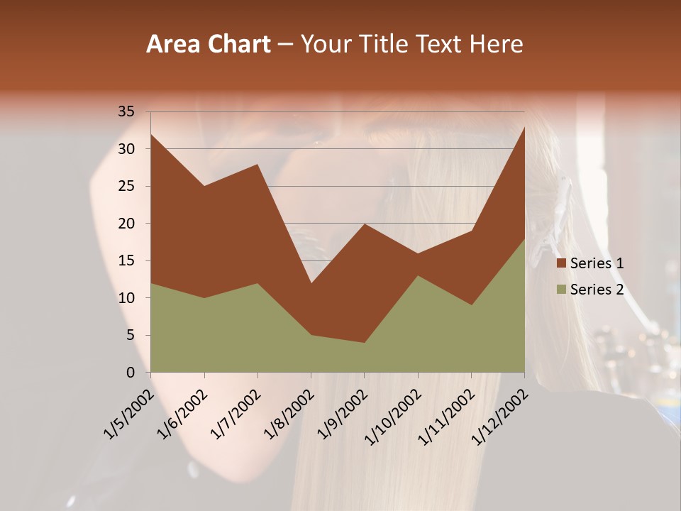 A Woman Is Cutting Her Hair With Scissors PowerPoint Template